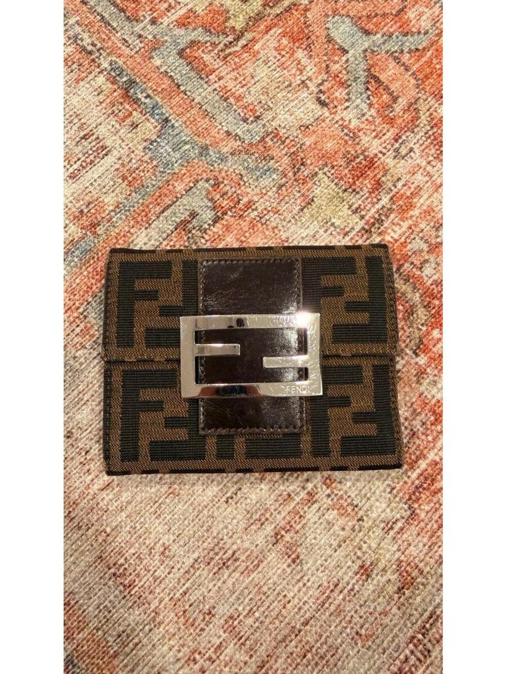 Vintage Authentic Fendi Zucca Bifold Wallet with Certificate of Authenticity